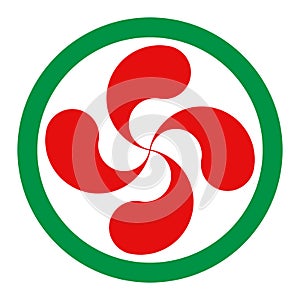 Lauburu or red basque cross symbol photo