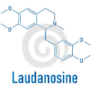 Laudanosine papaver alkaloid molecule. Skeletal chemical formula.