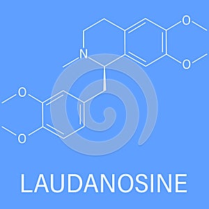 Laudanosine papaver alkaloid molecule. Skeletal formula. Chemical structure