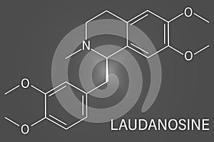 Laudanosine papaver alkaloid molecule. Skeletal formula. Chemical structure