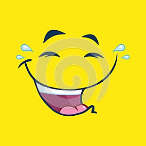 Laugh Cartoon Funny Face With Smiley Expression