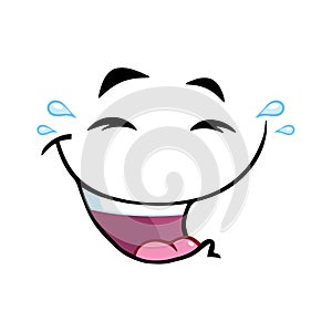 Laugh Cartoon Funny Face With Smiley Expression photo