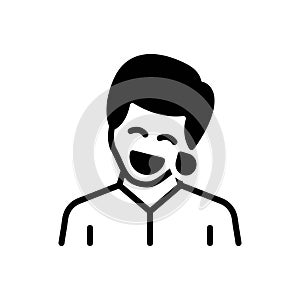 Black solid icon for Laugh, deride and happy