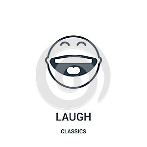 laugh icon vector from classics collection. Thin line laugh outline icon vector illustration. Linear symbol