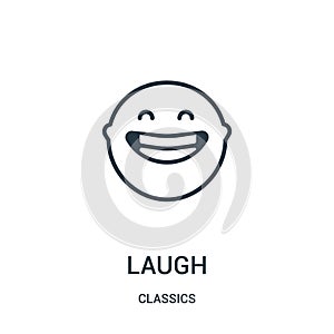 laugh icon vector from classics collection. Thin line laugh outline icon vector illustration. Linear symbol