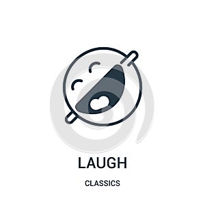 laugh icon vector from classics collection. Thin line laugh outline icon vector illustration. Linear symbol