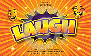 laugh text effect comic style background
