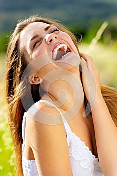 Laugh woman carefree