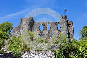 Laugharne Castle in Carmarthenshire South Wales UK