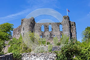 Laugharne Castle in Carmarthenshire South Wales UK photo