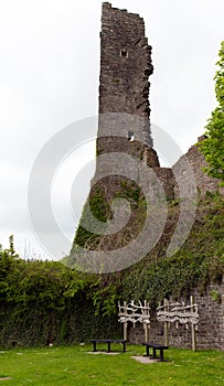 Laugharne Castle ruins Wales