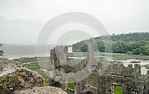 Laugharne Castle and Taf Estuary