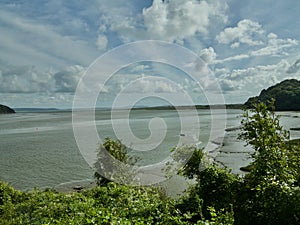 Laugharne coastline and big sky