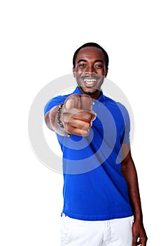 Laughing african man pointing at you photo