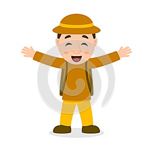 Laughing Archeologist Cartoon Character