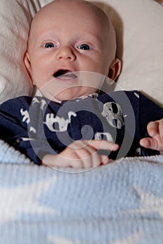 Laughing Baby With Big Blue Eyes