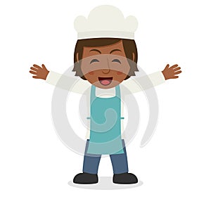 Laughing Black Female Chef Character