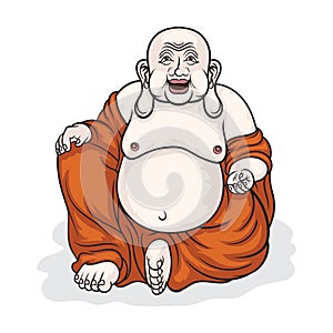 laughing buddha. Vector illustration decorative design
