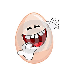 Laughing  cartoon illustration of egg
