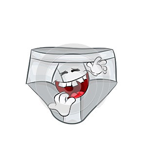 Laughing cartoon illustration of men underwear boxers
