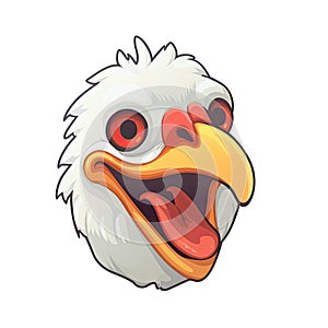 Laughing Chicken Face Sticker On Isolated Tansparent Background, Png, Logo. Generative AI
