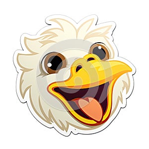 Laughing Chicken Face Sticker On Isolated Tansparent Background, Png, Logo. Generative AI