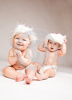 Laughing Christmas babies