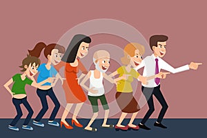 Laughing crowd vector cartoon