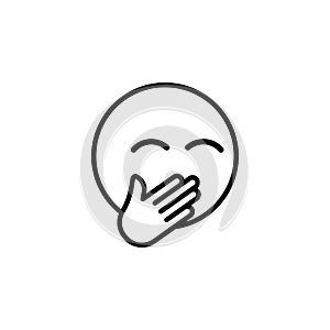 Laughing emoji outline icon. Signs and symbols can be used for web, logo, mobile app, UI, UX