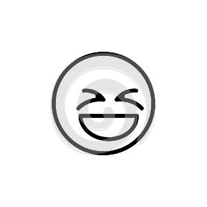 Laughing emoji outline icon. Signs and symbols can be used for web, logo, mobile app, UI, UX