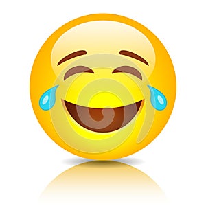 Laughing emoji vector cartoon