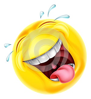 Laughing Emoticon Cartoon Face Icon