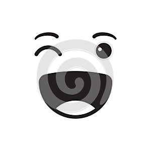 Laughing face emoticon vector illustration