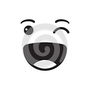 Laughing face emoticon vector illustration