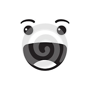 Laughing face emoticon vector illustration