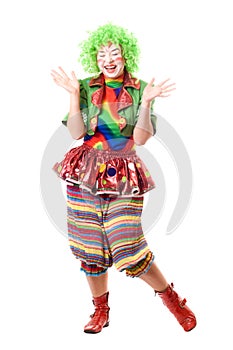 Laughing female clown