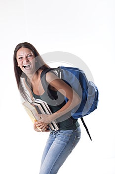 Laughing female student