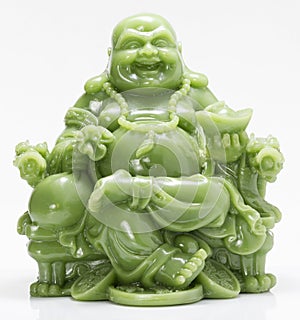 Laughing Green Fat Buddha Feng Shui