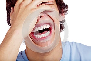 Laughing guy closeup