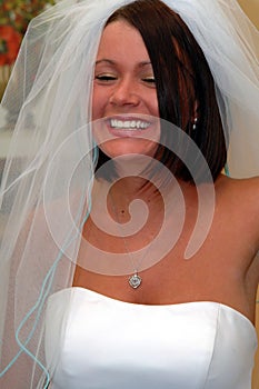 Laughing happy bride