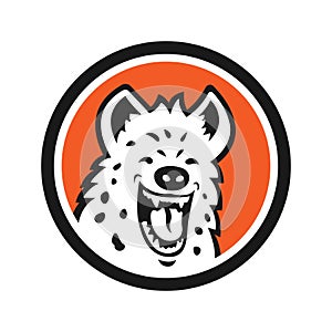 Laughing hyena logo animal vector