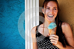 Laughing Ice Cream Girl