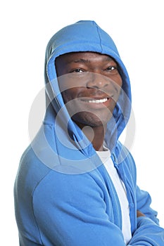 Laughing man in a hoody