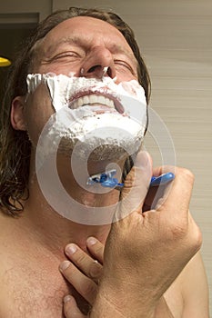 Laughing Man Shaving