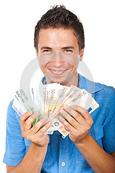 Laughing man won money photo