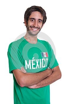Laughing mexican sports fan with beard