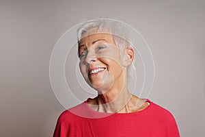 Laughing older woman
