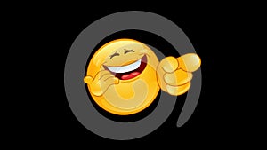 Laughing and pointing emoticon animation
