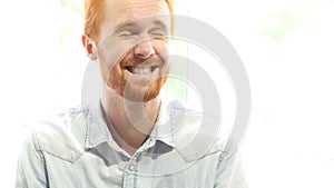 Laughing Red Hair Beard Man