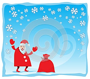 Laughing Santa with Snowflakes